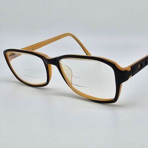 O&X New York OP-17 Gloss Black on Cream Eyeglasses Frame Japan 54-16-142